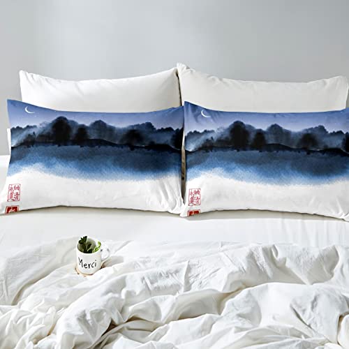 Parure de lit Japonaise Ukiyoe pour enfant avec housse de couette taille unique