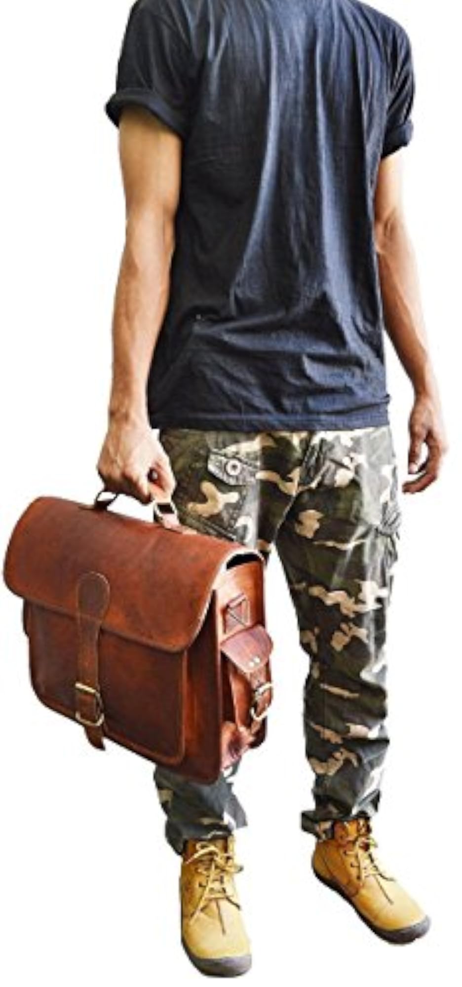 13 Inch Leather Handmade Vintage Messenger Satchel Bag