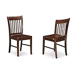 East West Furniture ANNO5-MAH-W 5 Piece Dining Set Includes a Round Dining Room Table with Pedestal and 4 Wood Seat Chairs, 36x36 Inch, Mahogany - Image 3