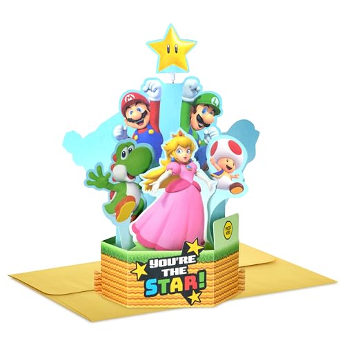 Hallmark Paper Wonder Nintendo Super Mario Bros. Pop-Up Card (Youre the Star) for Birthdays Graduations Congrats