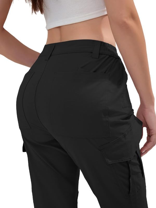 Women's Hiking Cargo Pants 9 Pockets Water-Resistant Quick Dry Lightweight Work Travel Camping