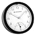 Produktbild Bresser MyTime Bath Bad Wanduhr mit Anzeige für relative Luftfeuchtigkeit zum Aufhängen per Nagel oder Saugnäpfen oder zum Aufstellen per integriertem Standfuß, schwarz
