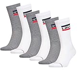 6 Paar Levis 144NDL Regular Cut SPR Unisex Socken Strümpfe 902012001, Farbe:062 - white/grey, Socken & Strümpfe:43-46