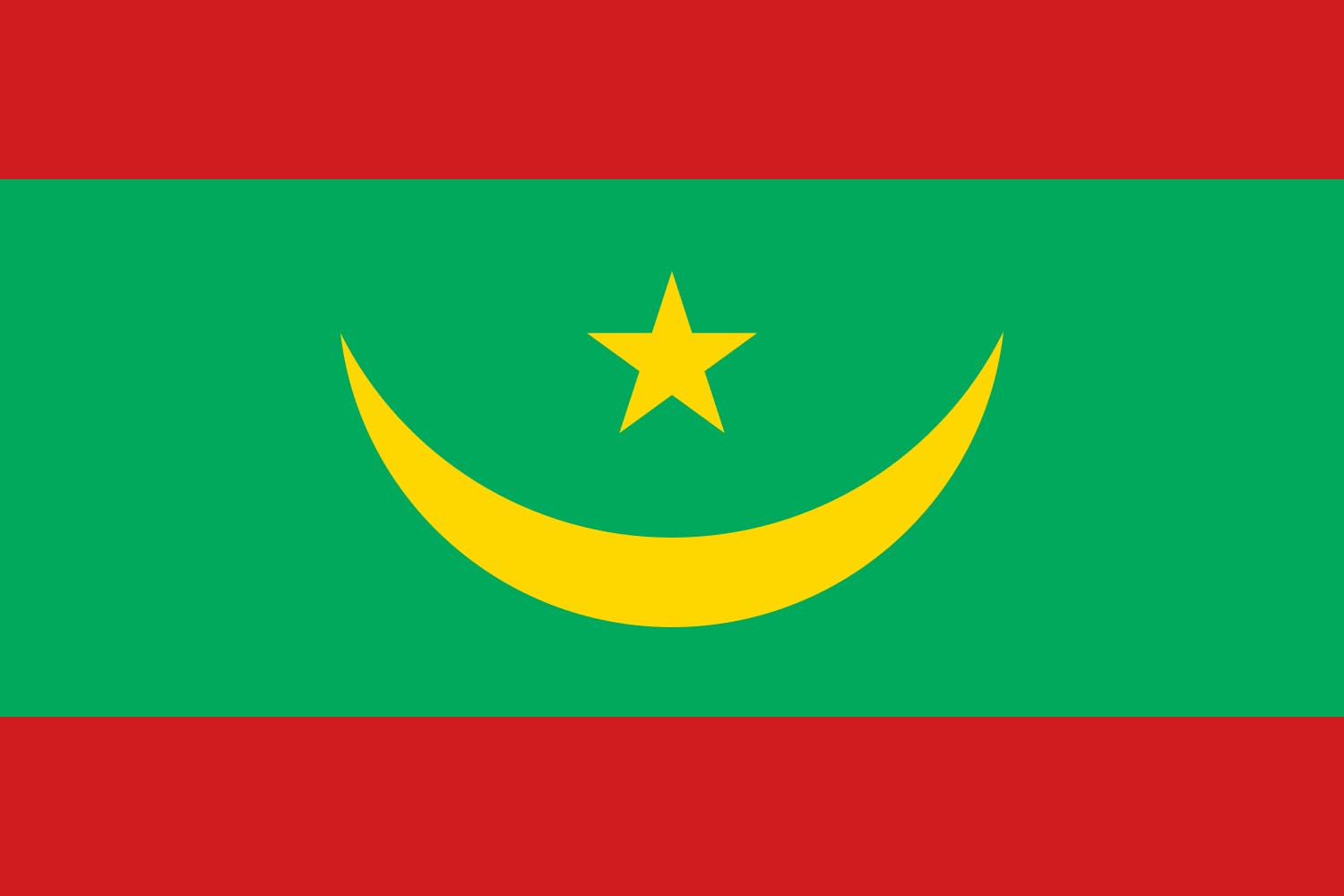 Drapeau alternatif de la Mauritanie facile à fixer sur grand mât