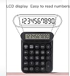 Calculatrice de commutateur mécanique, 10 Calculatrice de bureau à chiffres avec grande taille LCD Affichage, 24 Gros boutons, sommeil automatique, calculatrice mignonne pour la vie quotidienne et le travail de bureau de base (noir)