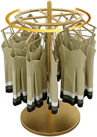 SLVUAFRN Floor-Standing Rotating Clothing Display Rack, Portable Retail Round Garment Rack Garment Rack, Hanging Apparels Shelf for Bedrooms Boutiques Commercial Gift Shop Laundry Room