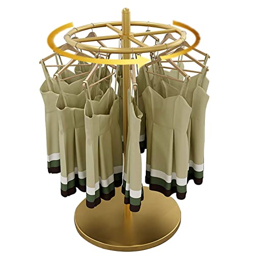 Slvuafrn Floor-Standing Rotating Clothing Display Rack, Portable Retail Round Garment Rack Garment Rack, Hanging Apparels Shelf For Bedrooms Boutiques Commercial Gift Shop Laundry Room #TOP3