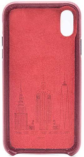 Genuine Cowhide Burgundy Leather Cell Phone Case For Iphone X & Xs #TOP3