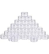 BENECREAT 30 Pack 15ml Round Clear Plastic Bead Jars with Screw Caps for Beads, Nail Art, Glitter...