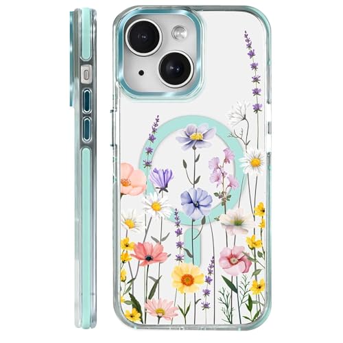 Coque iPhone 14 transparente mauve idéale pour filles et femmes