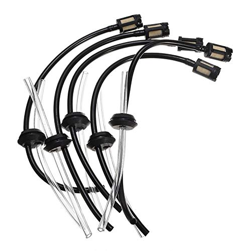 Jyving 5Pcs Fuel Hose Pipe Kit with Fuel Filter Lawn Mower Parts & Accessories for 4 Stroke Trimmer Lawnmower Brushcutter