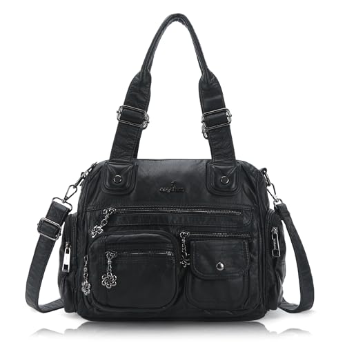 Image of Angel Kiss Large Purses for Women Multi Pocket Hobo Handbag Ladies Tote Satchel Bag Soft Leather Shoulder Bag