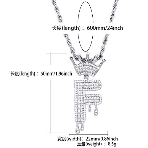 HECHUANG Initial Letter Pendant Necklace for Women Men Gold Name Necklace Gold Silver Stainless Steel Rope Chain(Silver E, 24) - Thumbnail 3