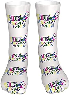 883 Compression Socks Stop Asian Hate Asian Lives Matter Sports Socks Comfort Calf Socks Breathable Athletic Socks For Walking Jogging Trekking 40cm