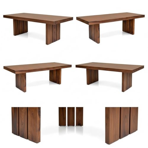 Image of Sheesham Wood Dining Table (69 * 34 * 30 inch) | Multi-Purpose uses Home and Office Desk | Dining Room Furniture | Wooden 8-Seater Dining Table | (Natural Foster)