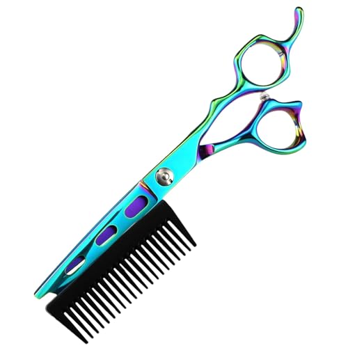 Bajbumgn Tijeras De Pelo 2 En 1 Con Peine, Tijeras De Corte De Pelo, Tijeras De Peluquero De Acero Inoxidable, Tijeras De Corte De Pelo De Peluquero Profesional De Peluquería