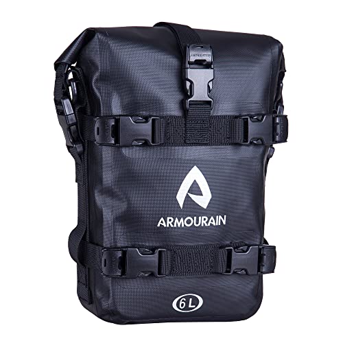 ARMOURAIN エンジンガードバッグ 防水 6L バイク サイドバックショルダーストラップ付きサイドバッグ バイク用ライディングツール アクセサリー (TPU ブラック)