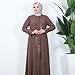 modaincr Abaya for Muslim Women | Plus-Size Long-Sleeve Zip-Up Hijab Abaya with Stone Details | Muslim Women's Fashion (Milky Brown, XX-Large)