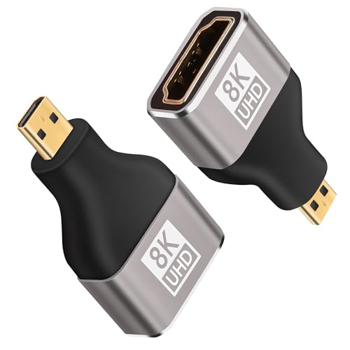 8K Micro HDMI to HDMI Adapter (2 Pack)