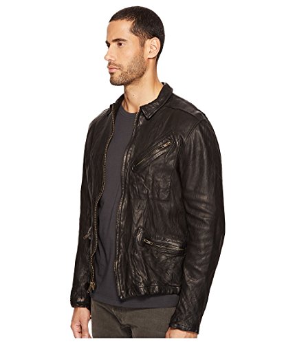 Image of Billy Reid Leather Antique Brass Zip Blake Jacket Outerwear