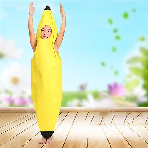 Girls Boys Banana 𝐅ruit Dress Up Clothes Kids Halloween Cute Outfit for Party Teens Classic (Yellow, 3-10 Years)3