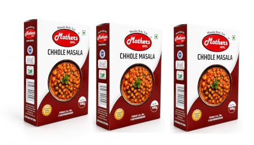 Image of MOTHERS SPPL Chole Masala 100g pack of 3 Authentic Punjabi Chole Spice Blend | Premium Indian Masala for Chickpea Curry Rich Aroma & Traditional Flavor Perfect for Chole, Chana Masala & Curries