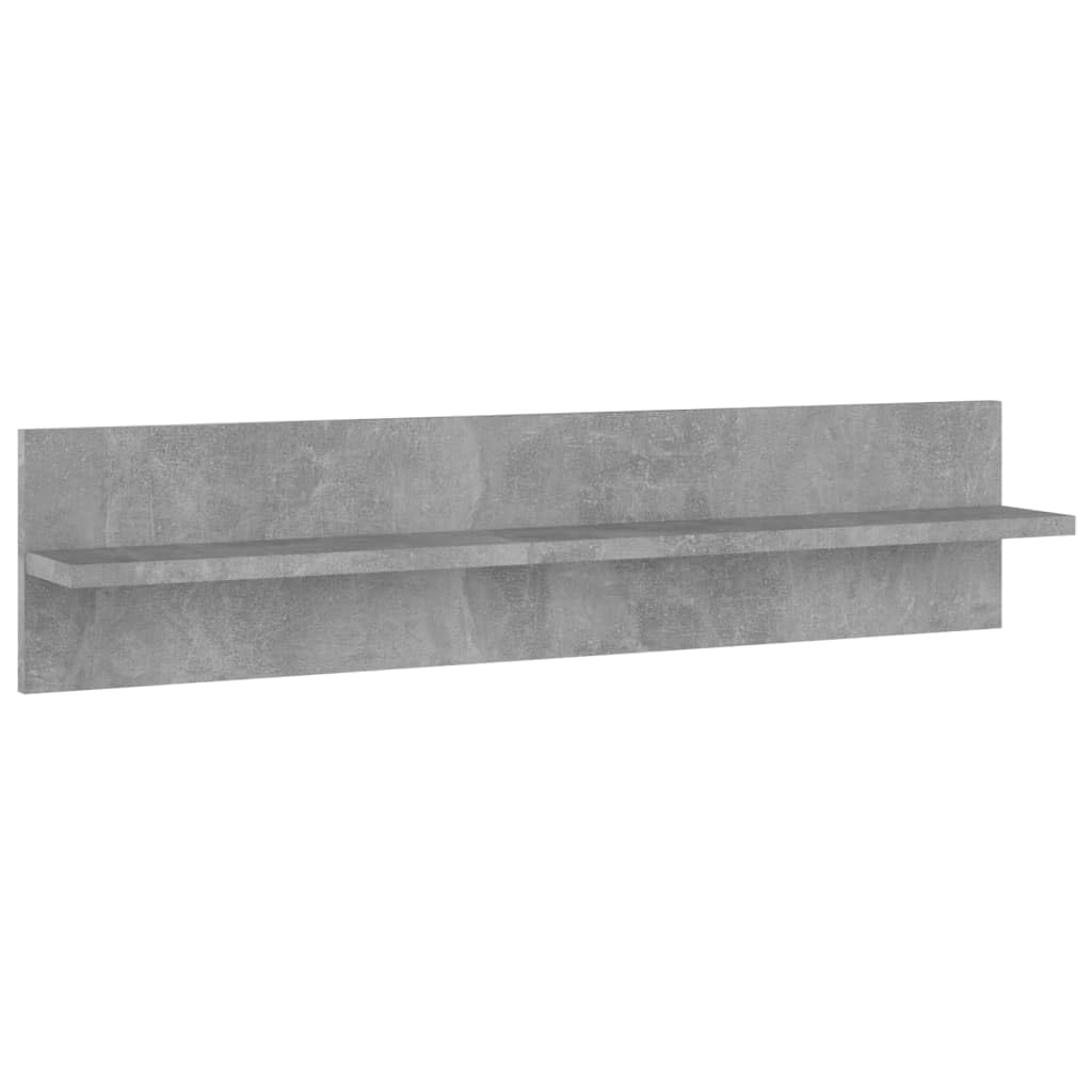 Estantería de pared gris hormigón, 2 unidades, 80 x 11,5 x 18 cm, de material de madera, elegantes estantes colgantes para libros, DVD y artículos decorativos, estantes de pared robustos y