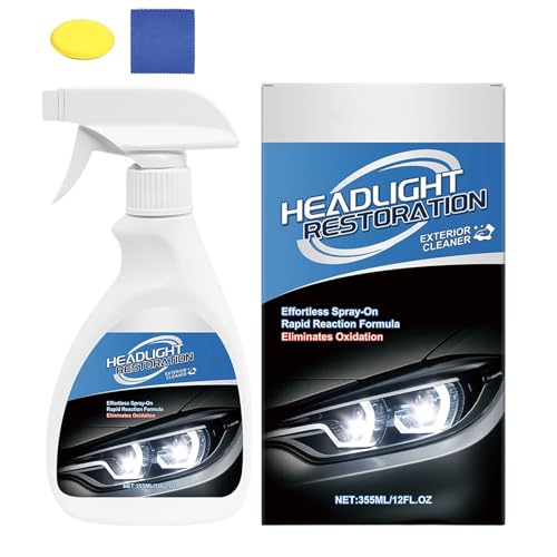 Kit Restaurador Faros - Kit De Pulido Y Reparación De Faros | Limpiador con Esponja y Toalla para...