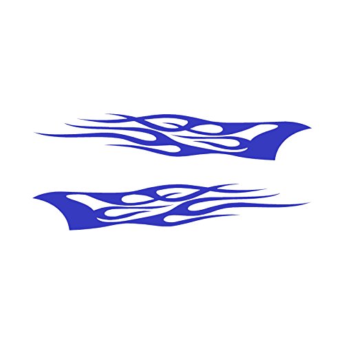 Southern Decalz Pair of Tribal Flames - Vinyl Decal Sticker - 12" x 5" - Medium Blue