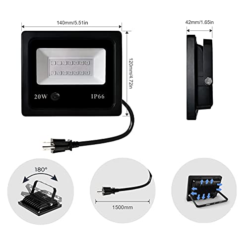 Led Flood Light Outdoor, 20W Rgb Floodlights, App&Remote Control Party Lights Stage Lighting, 2700K & 16 Million Colors & Timing & Music Sync, Ip66 Waterproof Uplights For Garden Party (4 Pack) #TOP6