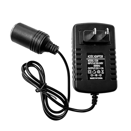 Image of Wevdn AC to DC Converter, 2A 24W Car Cigarette Lighter Socket Adapter Power Supply Transformer, 100-240V to 12V AC/DC Converter Portable Vehicle Power Supply Adapter for Inflator