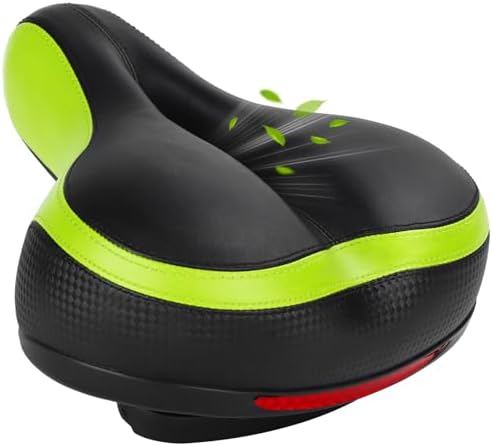 TONBUX Comfortable Bike Seat for Men & Women, Memory Foam Bike Saddle with Dual Shock Absorbing Ball, Universal Fit Bicycle Seat for Stationary, Mountain, Road, Cruiser, Electric Bike