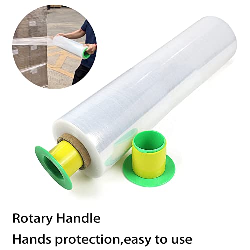 CHUANGSEED Stretchfolie Packfolie Schwarz 2Rollen Strechfolienrolle Palettenfolie mit Drehbarer Hülse,400mm x 250m Handfolie Wickelfolie (Transparent 2Rollen 400mm x 250m)