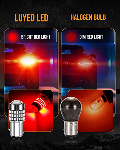 Luyed 2 X 900 Lumens Super Bright 1157 3014 78-Ex Chipsets 1157 2057 2357 7528 Led Bulbs Used For Tail Lights,Brake Lights And Turn Signal Lights,Red #TOP6