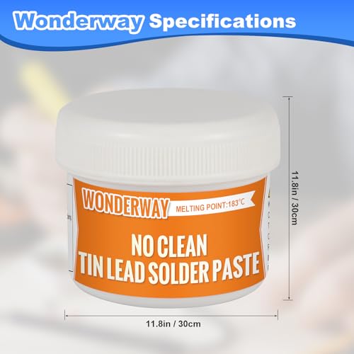 Image of Sn63 /Pb37 Solder Paste,T4 Particle, 183C Melting, No-Clean Flux for Soldering, Supplied By Wonderway (4X100g)