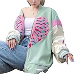 baseball jacket women's topshop MATERIAL:This fashion unisex baseball jersey jackets are made of high quality polyester.Soft,skin-friendly and breathable,smooth and comfortable fabric, not easy to pilling, skin-friendly, it is essential for autumn and winter.