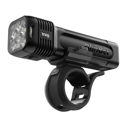 Knog Blinder 1300 Bike Light - 1300 Lumen Bicycle Light with Compact CNC Design, 6 Modes, USB-C Rechargeable, IP67 Waterproof, LED Battery Indicator & Side Visibility Windows