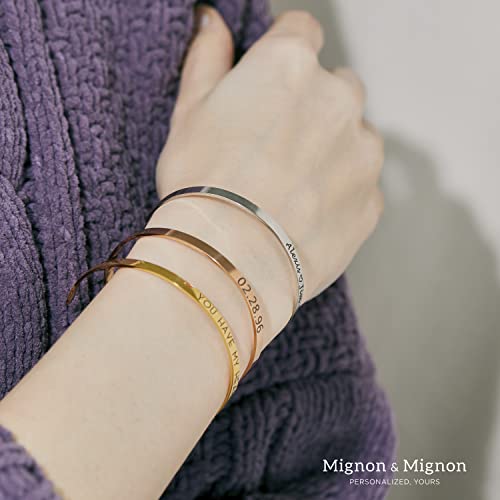 Cuff Bracelet Graduation Gift Inspirational Cuff Bracelets For Women Personalized Engraved Bracelet Custom Best Friend Stacking Cuff Mignonandmignon - Rfbr #TOP5