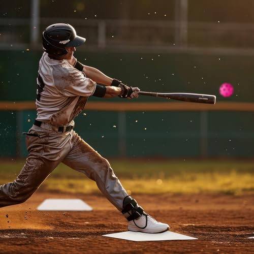 Mototo Rollable Baseball Base for Yard Practice Kit, 5 Baseball Home Plate Rubber Base with 6 Colors Practice Soft Balls & Black Storage Bag, Throw Down Home Plate for Backyard, School Kickball, Tball - Thumbnail 5