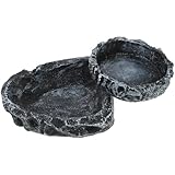 Plat de nourriture pour tortue - de couleur naturelle, apportant plus de sentiment de sécurité au reptile, l'encourageant à manger, plat d'eau en plastique pour nourriture et reptile