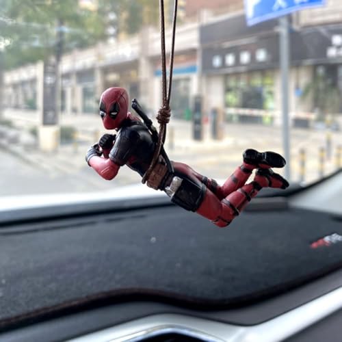 ZKTSRY Deadpool Car Accessories,Car Rear View Mirror Hanging Accessories,Funny car Accessories,for Office Home Hanging Micro Landscape Decor Birthday Romantic Gift (Style 1)