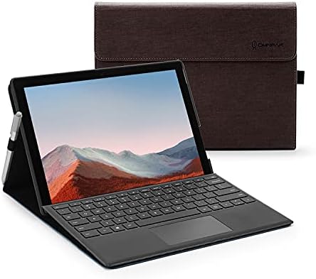 Omnpak Case for 12.3 Inch Microsoft Surface Pro 7 Plus /7 /6 /5 /4 with Stylus Holder, Multiple Angle Polyester Slim Lightweight Cover, Compatible with Type Cover Keyboard