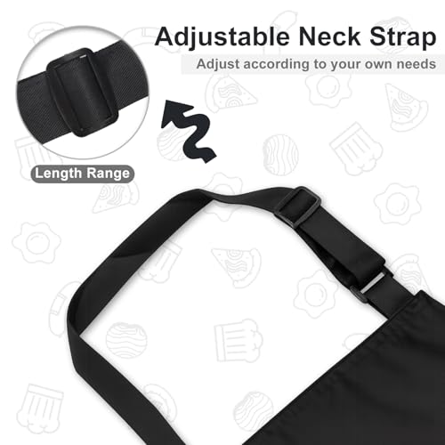 Image of VALOME 2 Pack Kitchen Aprons, Apron for Cooking with 2 Pockets, Unisex Adjustable Neck Strap Chef Aprons for Men Women