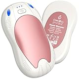 FANDLISS Calentador de Manos 10000mAh, Magnéticos Calentadores de Manos USB Recargable, 2PCS con Calefacción Doble, 3 Niveles de Calor, Regalos de Invierno para Outdoor/Camping/Navidad(Rosa Blanco)