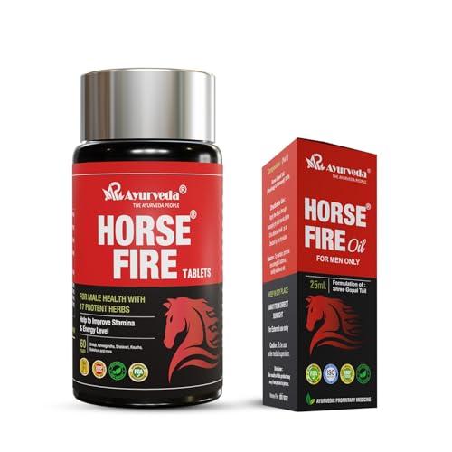 Image of Tablet (Pack of 60) & Horse Fire Ayurvedic Massage Oil For Men| Shree Gopal Tail - 25ml