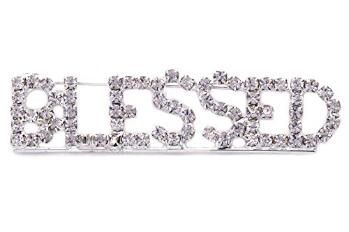 Cocojewelry P4004CLRSLV Blessed Bible Word Letters Christian Brooch Pin Gift Box cover