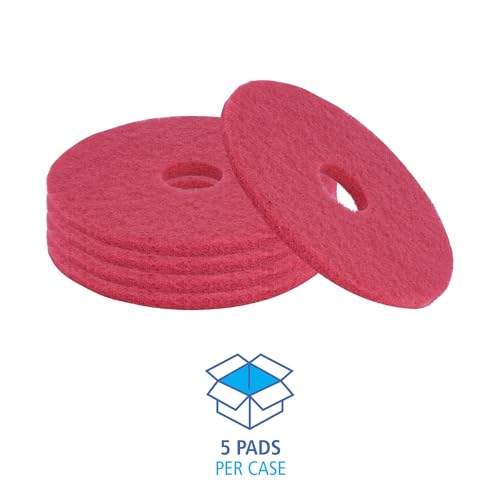 Boardwalk Buffing Floor Pads, 15" Diameter, Red, 5/Carton by Boardwalk - Image 3