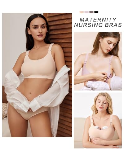 Image of As Fairy Nursing Bras for Breastfeeding Natural Shape Maternity Bra Seamless Jelly Strip Support Comfort Pregnancy Bra