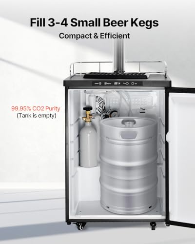 Image of VEVOR CO2 Tank, 2.5 lbs New Aluminum Alloy Cylinder, CO2 Air Tank with Light Gray Spray Coating, CGA320 Valve & Adjustable Pressure, DOT Approved Cylinder for Draft Beer Dispensing and Soda Maker