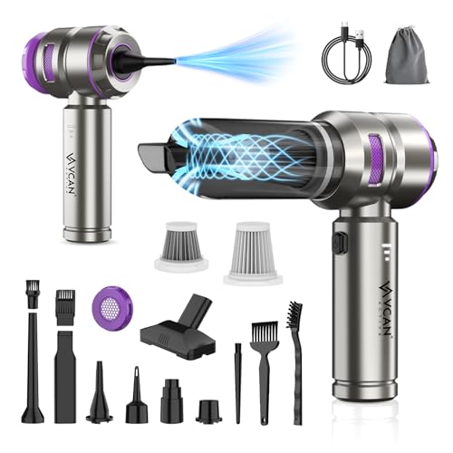 VCAN ACTIVE Car Vacuum Portable Cordless 18000PA High Power Mini Vacuum Cleaner Hand Vacuum Cordless Rechargeable, with with Brushless Motor for Car Detailing Keyboard Cleaner Home Cleaning(Purple)
